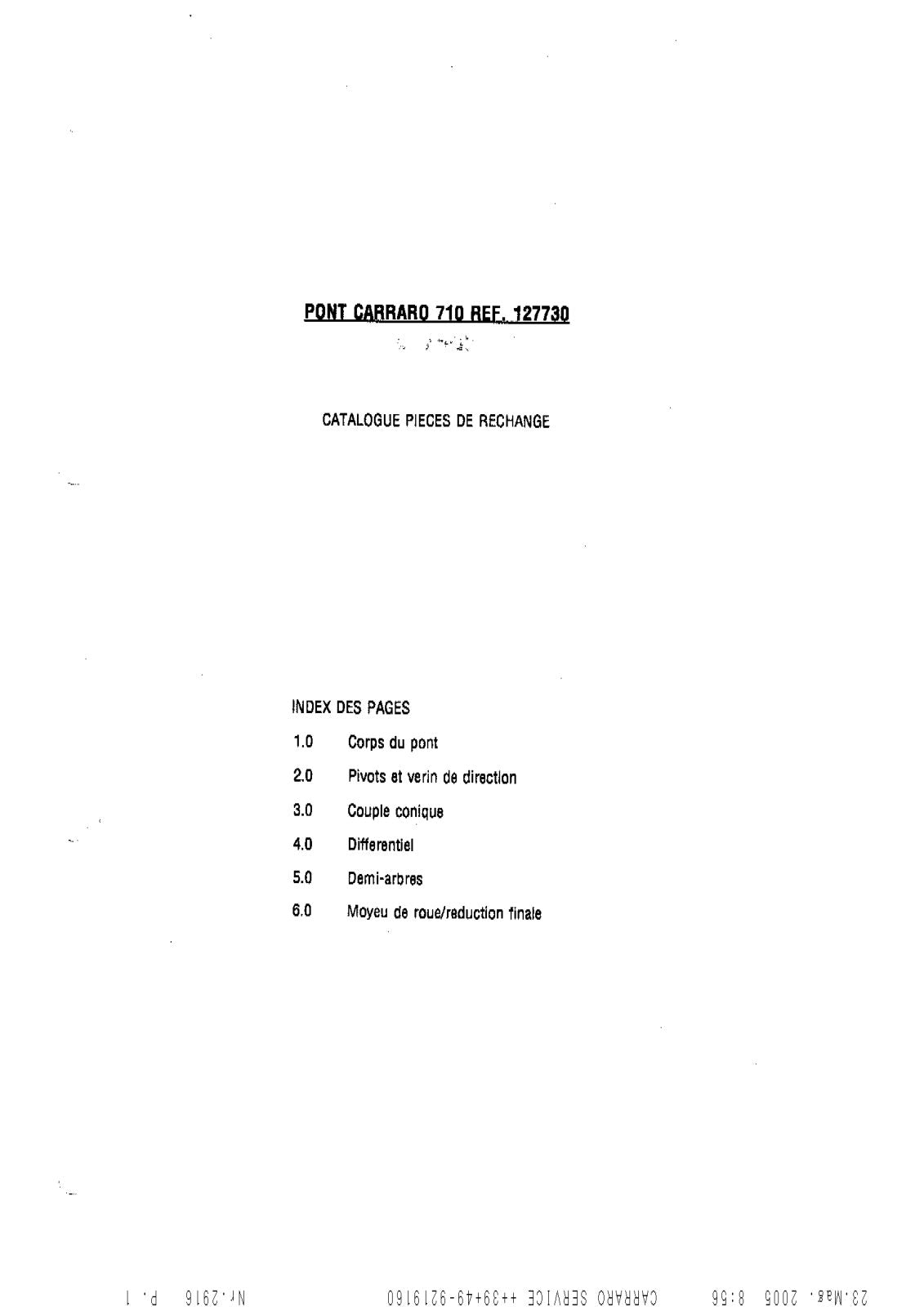 Carraro Axle Parts Catalog (Ref. 127730) – cover
