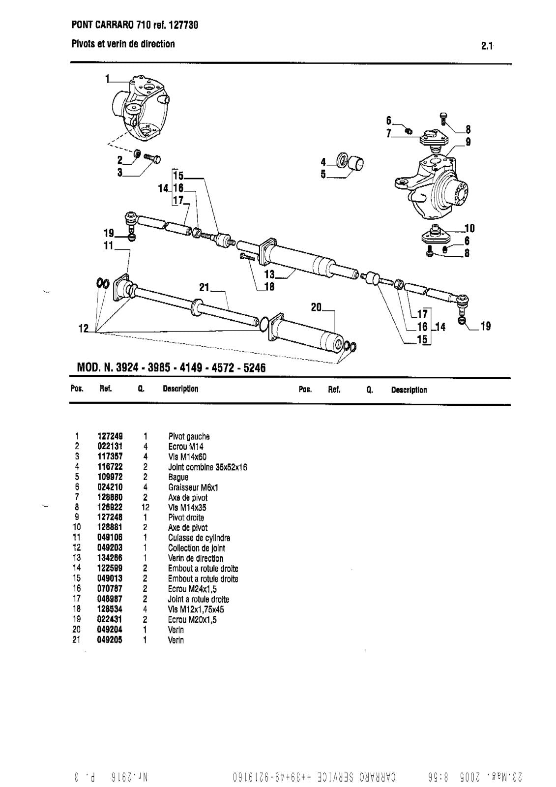 Carraro Axle Parts Catalog (Ref. 127730) – sample page 1
