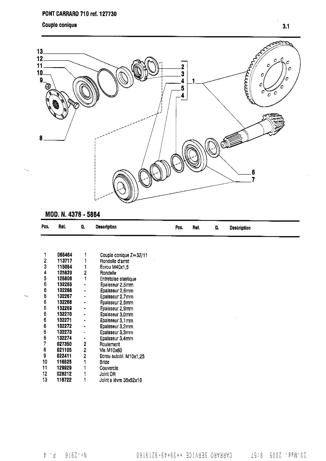 Carraro Axle Parts Catalog (Ref. 127730) – sample page 2