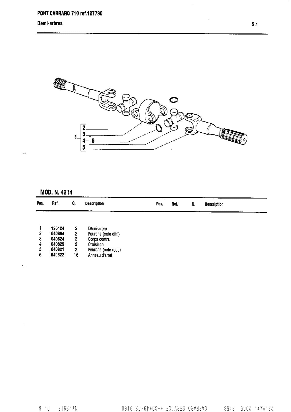 Carraro Axle Parts Catalog (Ref. 127730) – sample page 3