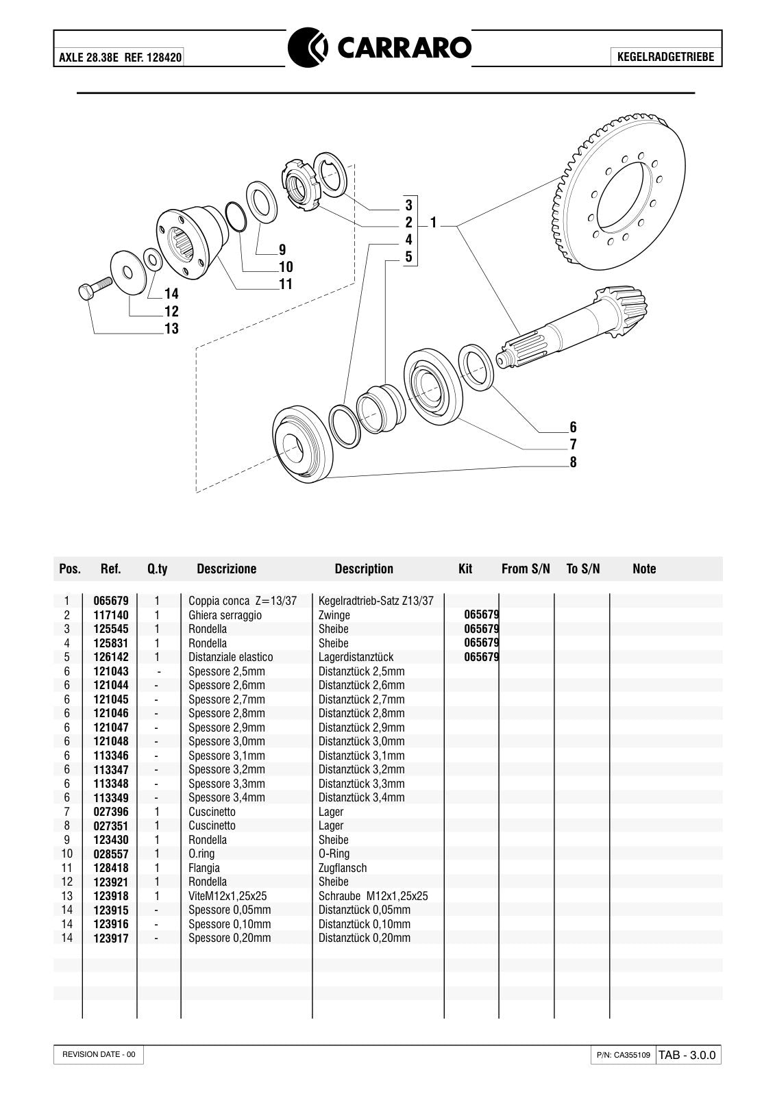 Carraro 28.38E Axle Parts Catalog (Ref. 128420) – sample page 2