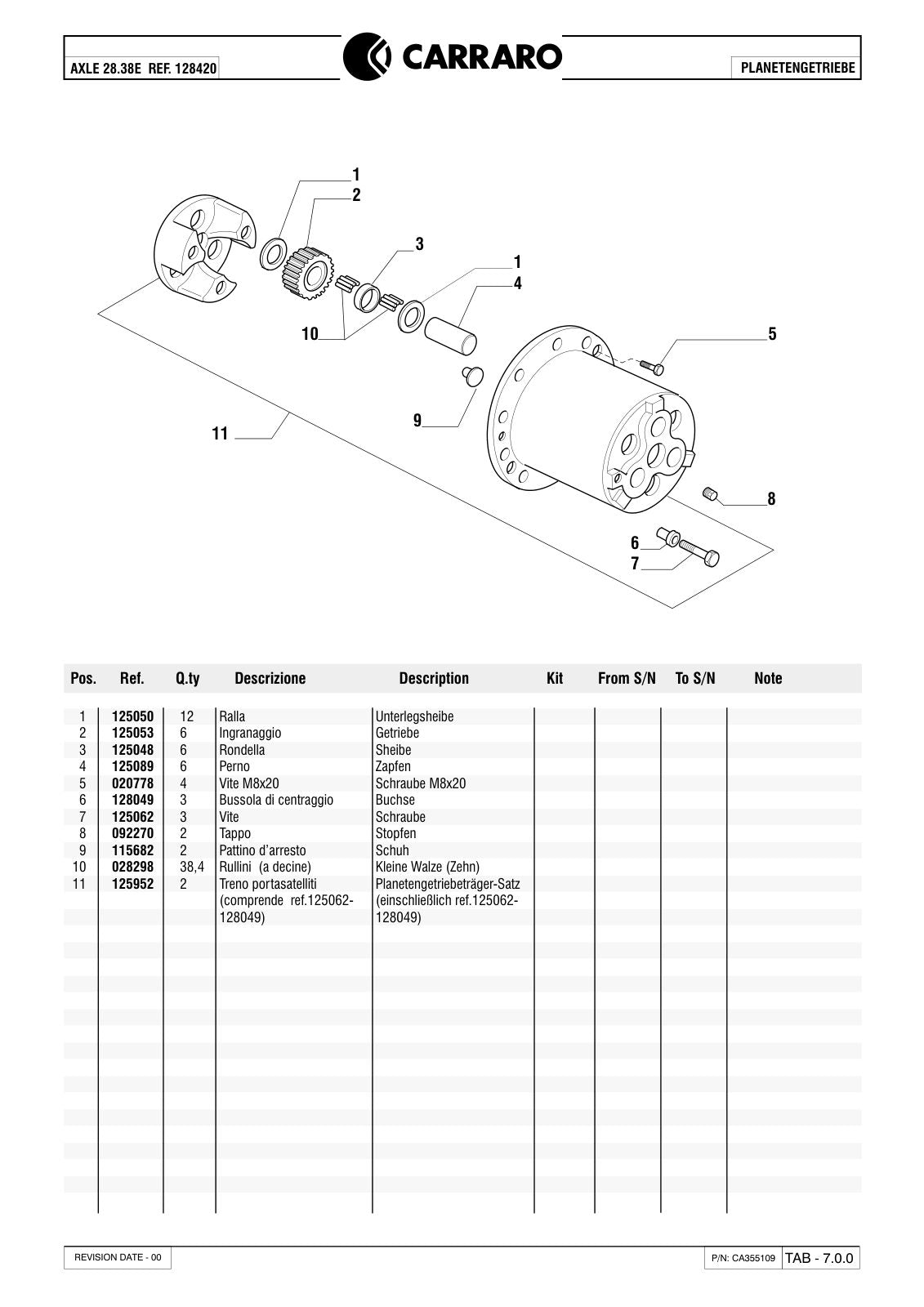 Carraro 28.38E Axle Parts Catalog (Ref. 128420) – sample page 3
