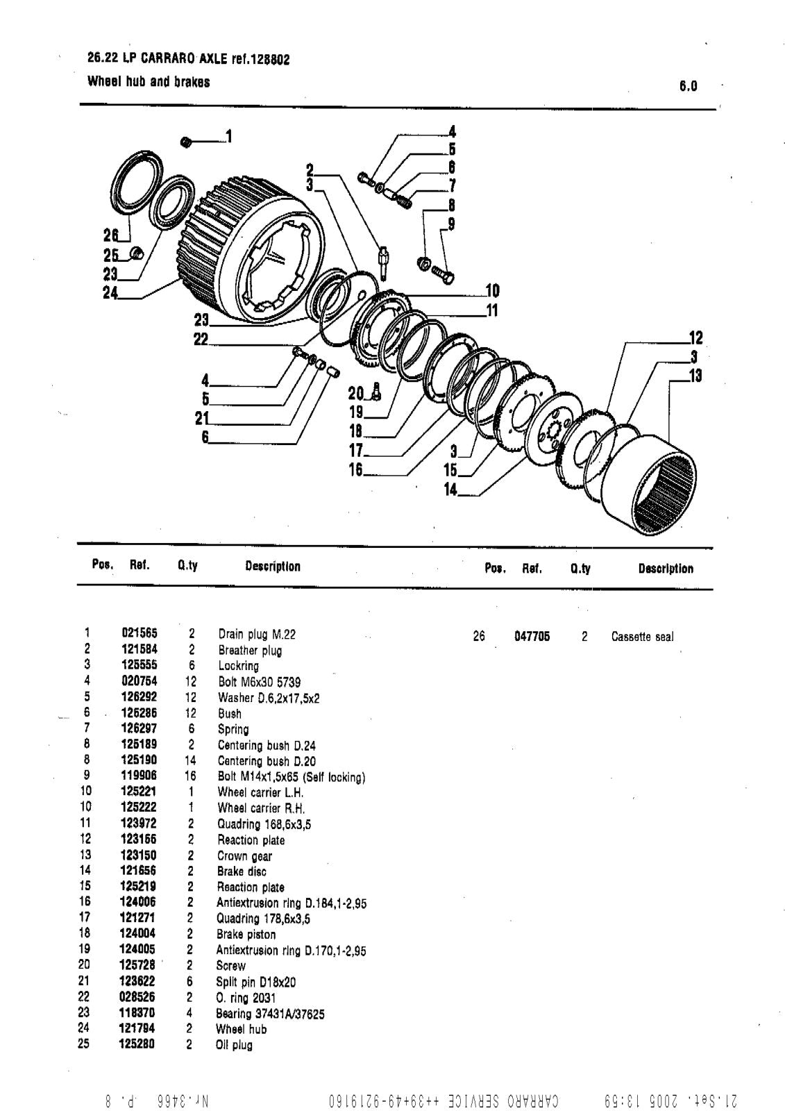 Carraro 26.22 LP FR Axle Parts Catalog for Massey Ferguson (Ref. 128802) – sample page 3