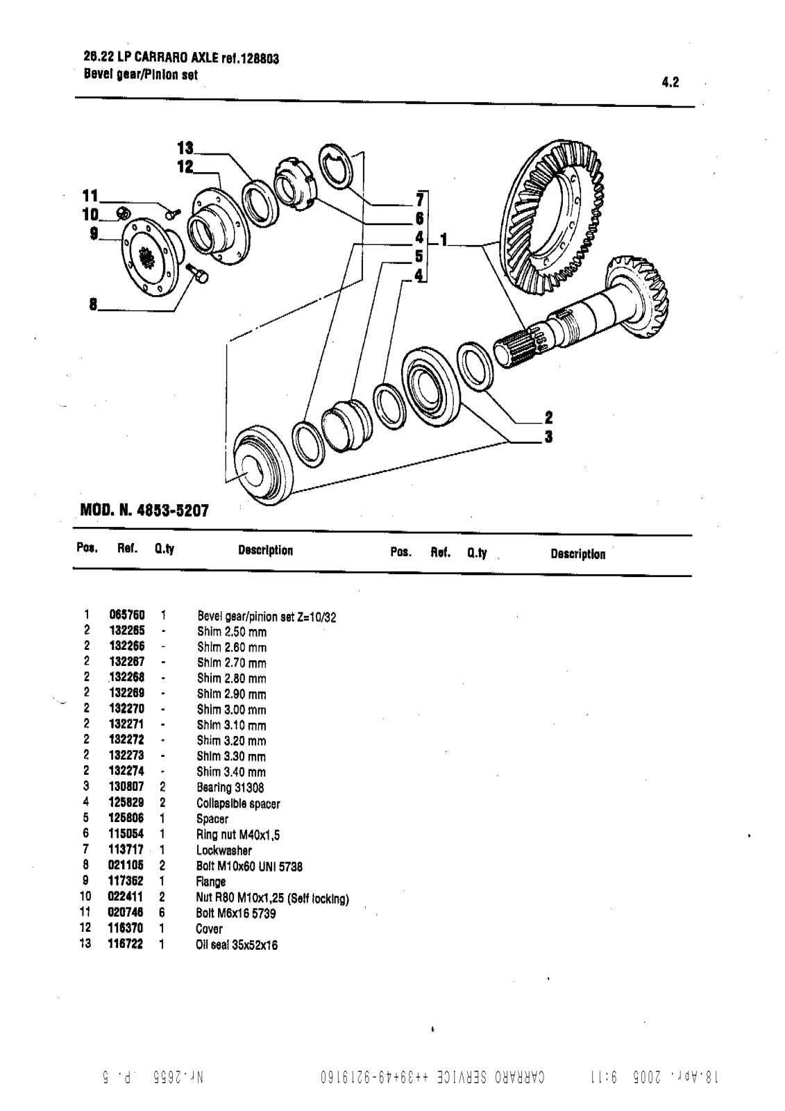 Carraro 26.22 LP Axle Parts Catalog for Massey Ferguson (Ref. 128803) – sample page 2