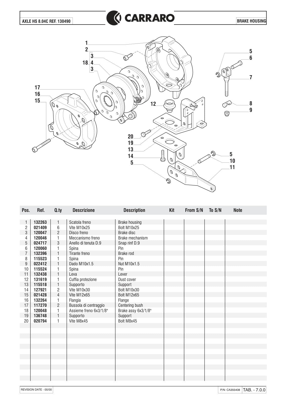 Carraro HS 8.04C Axle Parts Catalog (Ref. 130490) – sample page 3