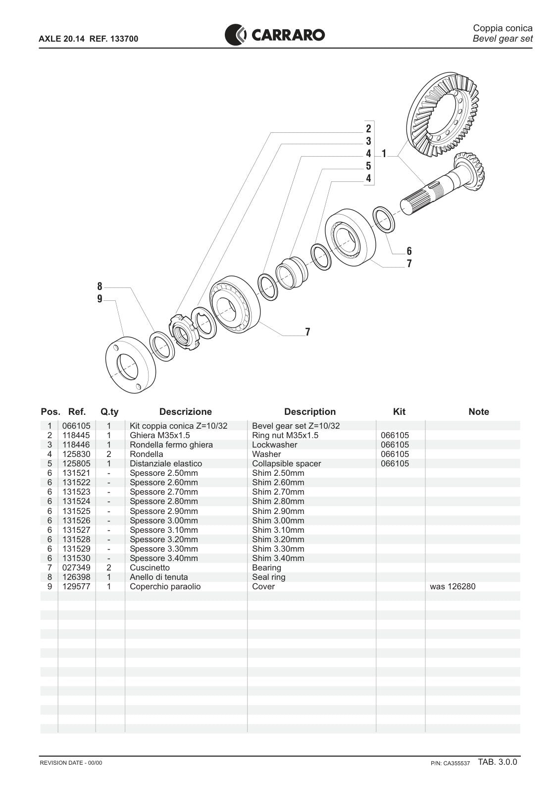 Carraro 20.14 Axle Parts Catalog (Ref. 133700) – sample page 2