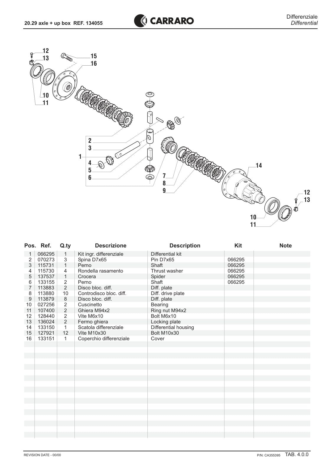 Carraro 20.29 Axle Parts Catalog (Ref. 134055) – sample page 2