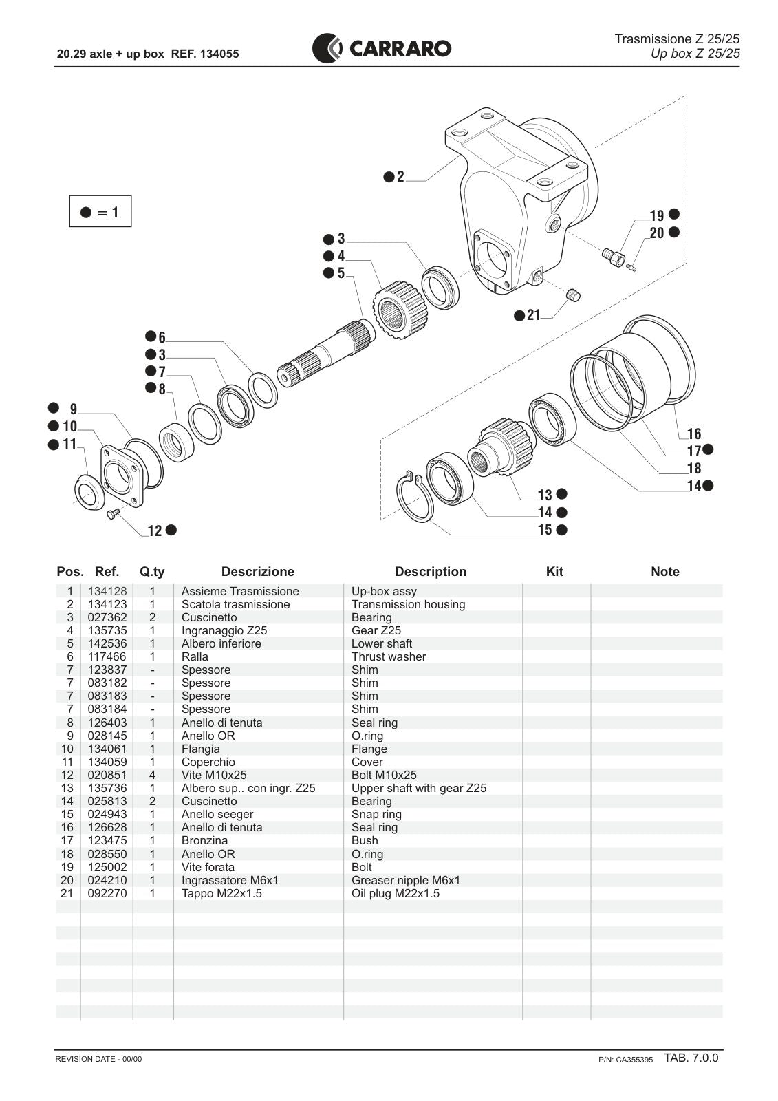 Carraro 20.29 Axle Parts Catalog (Ref. 134055) – sample page 3
