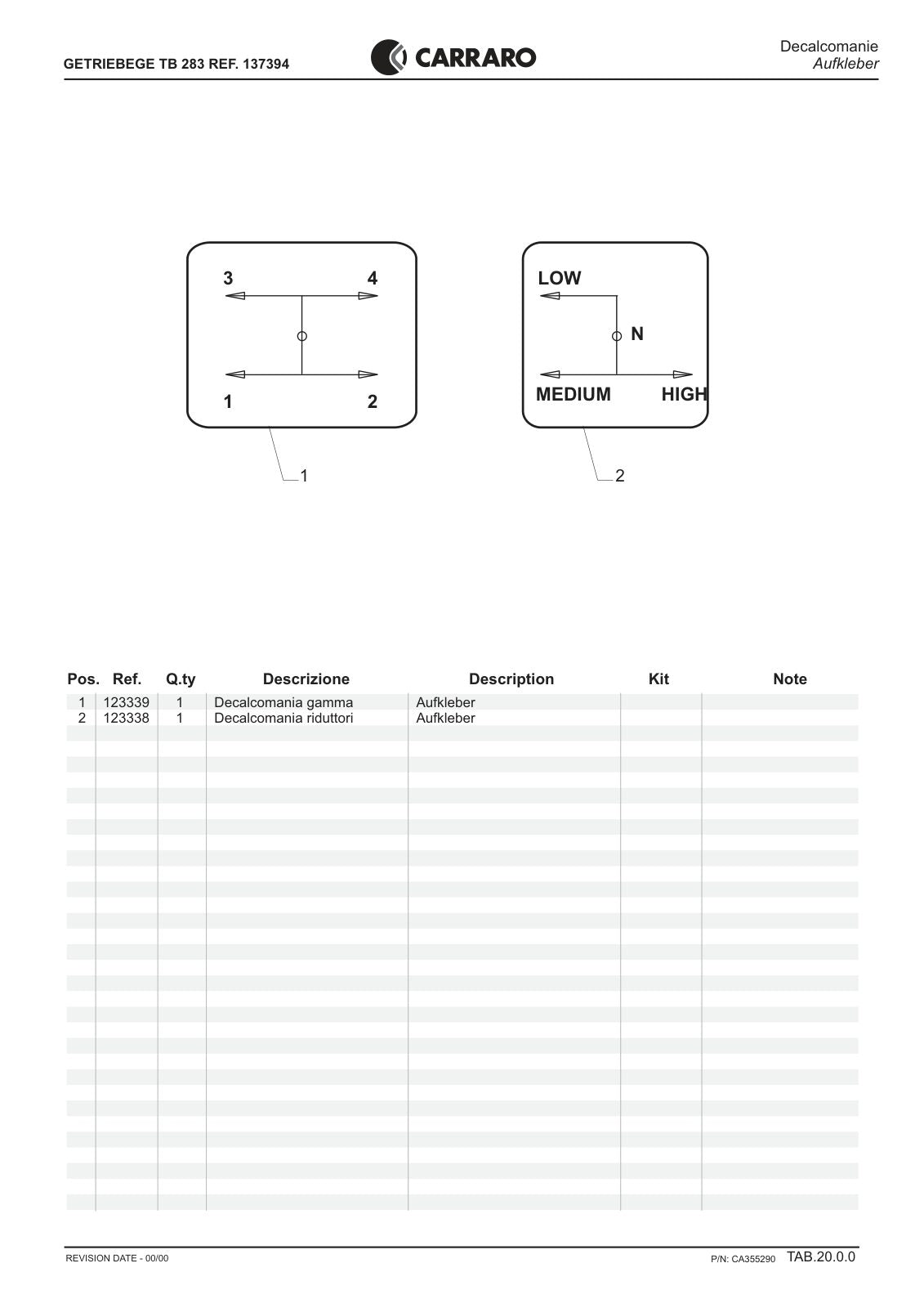 Carraro TB 283 Transmission Parts Catalog (Ref. 137394) – sample page 3
