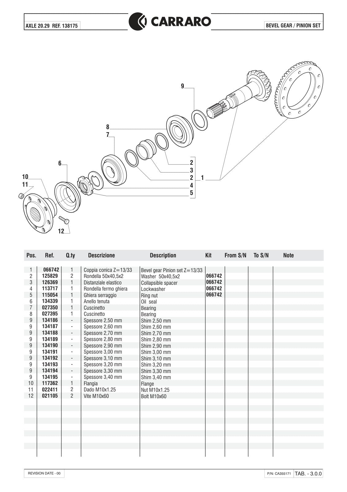 Carraro 20.29 Axle Parts Catalog (Ref. 138175) – sample page 2