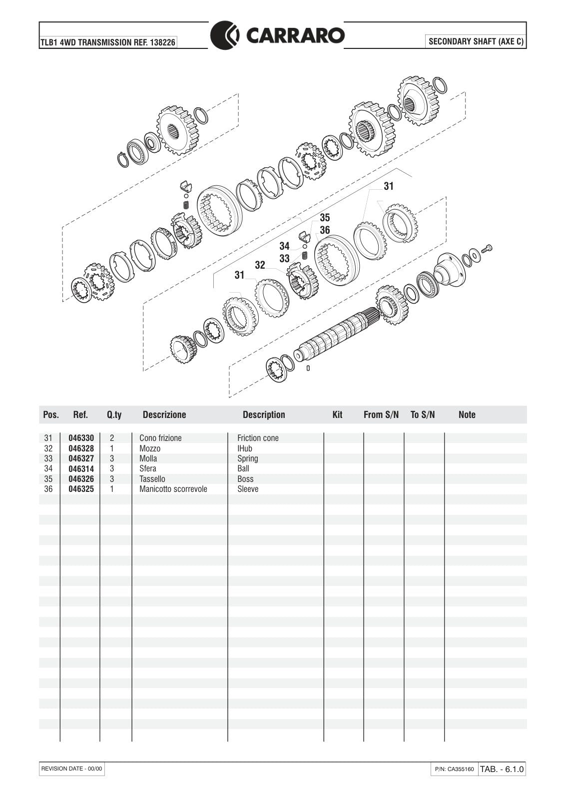 Carraro TLB1 Transmission Parts Catalog (Ref. 138226) – sample page 2