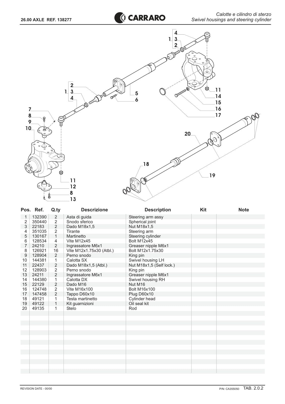 Carraro 26.00 Axle Parts Catalog (Ref. 138277) – sample page 2