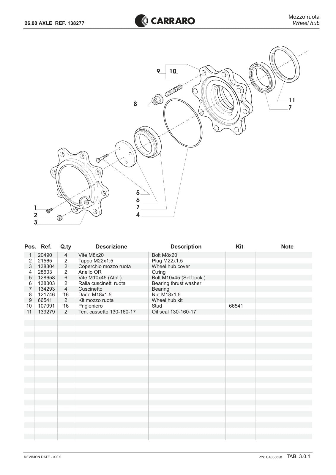 Carraro 26.00 Axle Parts Catalog (Ref. 138277) – sample page 3