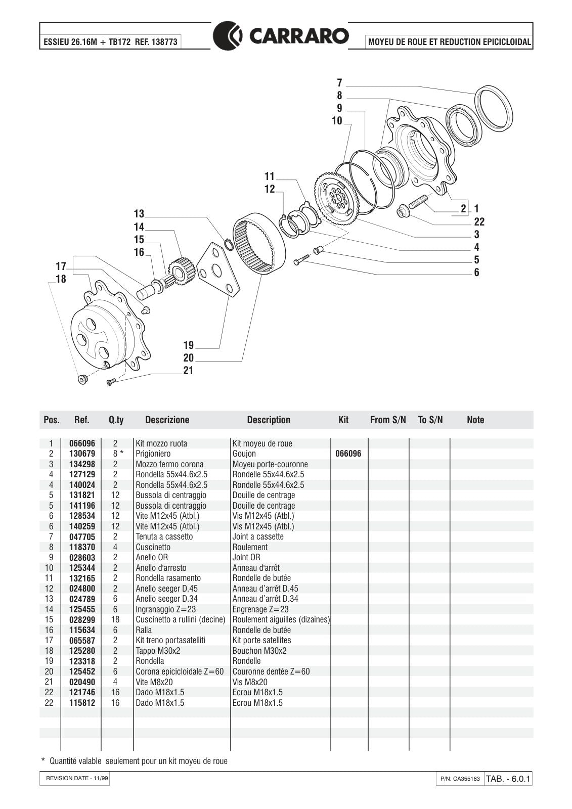 Carraro 26.16M + TB172 Axle with Transfer Box Parts Catalog (Ref. 138773) – sample page 2