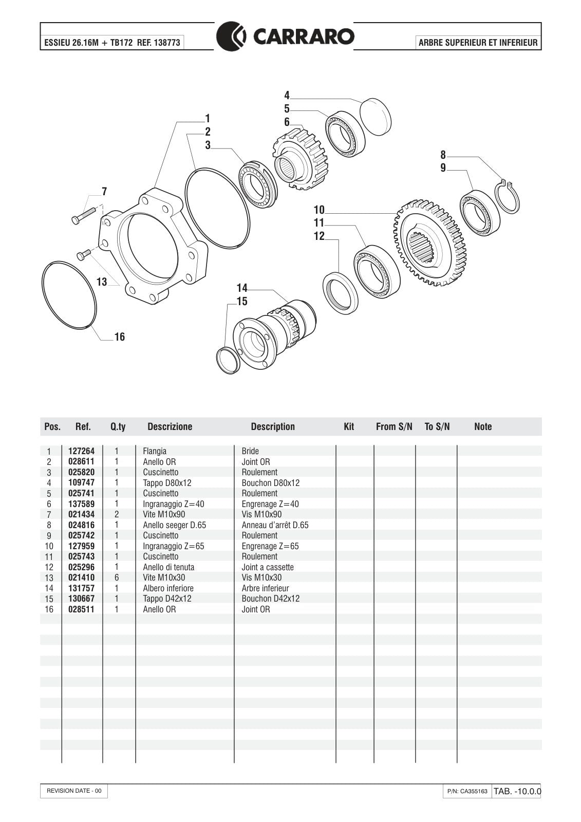 Carraro 26.16M + TB172 Axle with Transfer Box Parts Catalog (Ref. 138773) – sample page 3