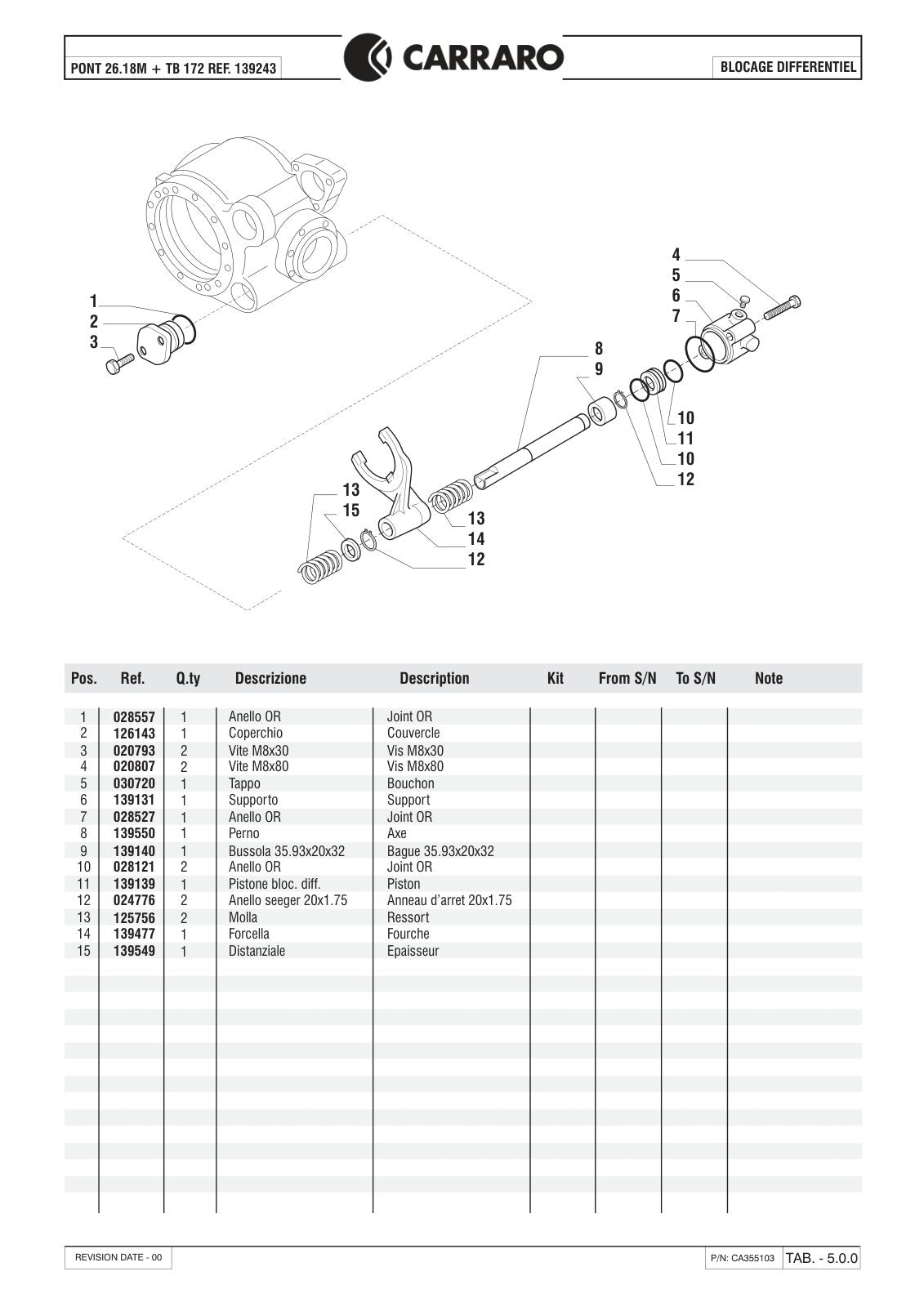 Carraro 26.18M + TB172 Axle with Transfer Box Parts Catalog (Ref. 139243) – sample page 2