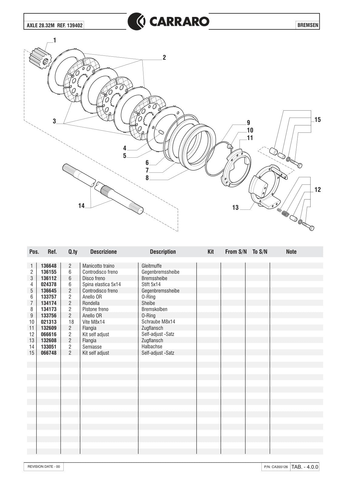 Carraro 28.32M Axle Parts Catalog (Ref. 139402) – sample page 2