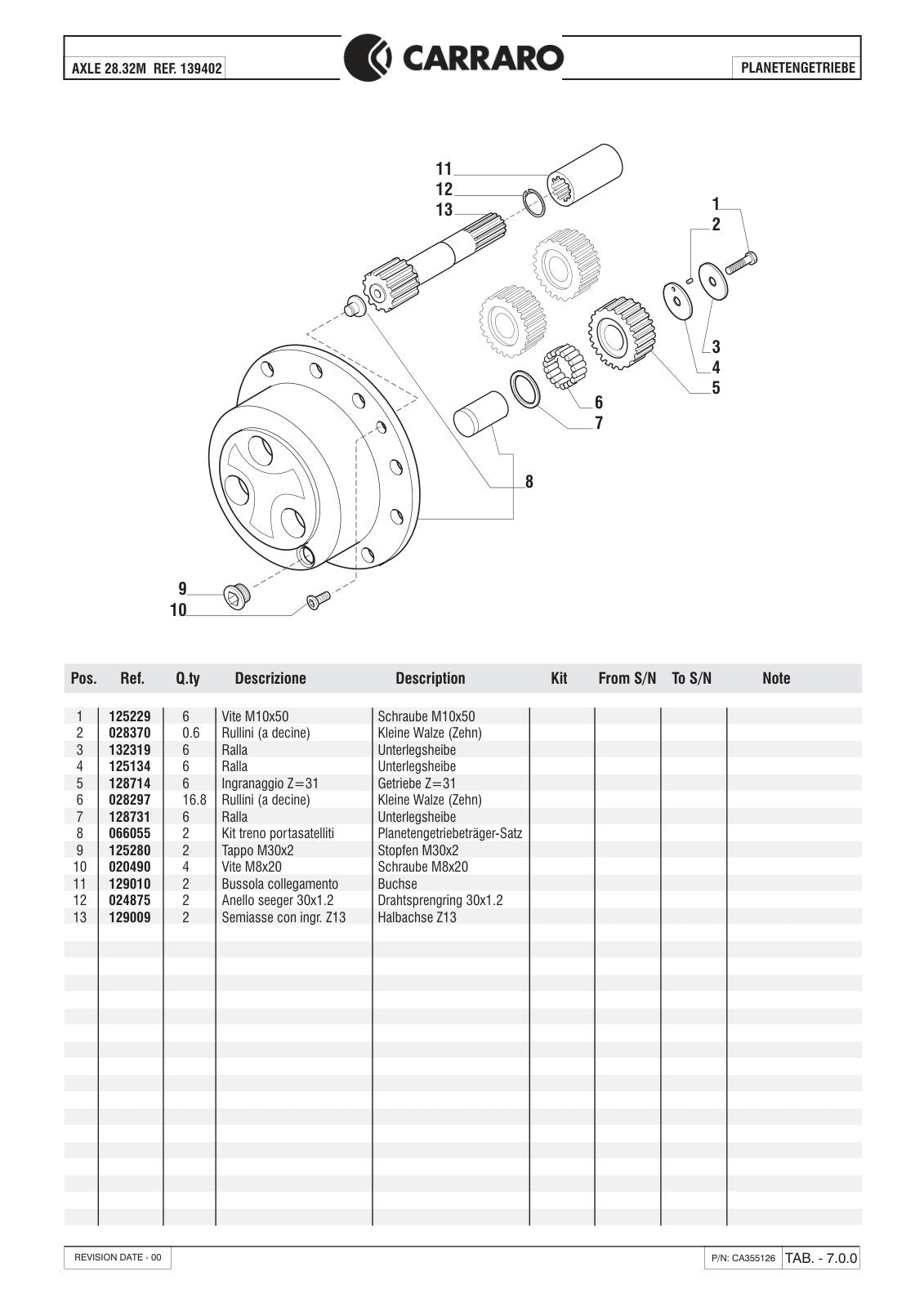 Carraro 28.32M Axle Parts Catalog (Ref. 139402) – sample page 3