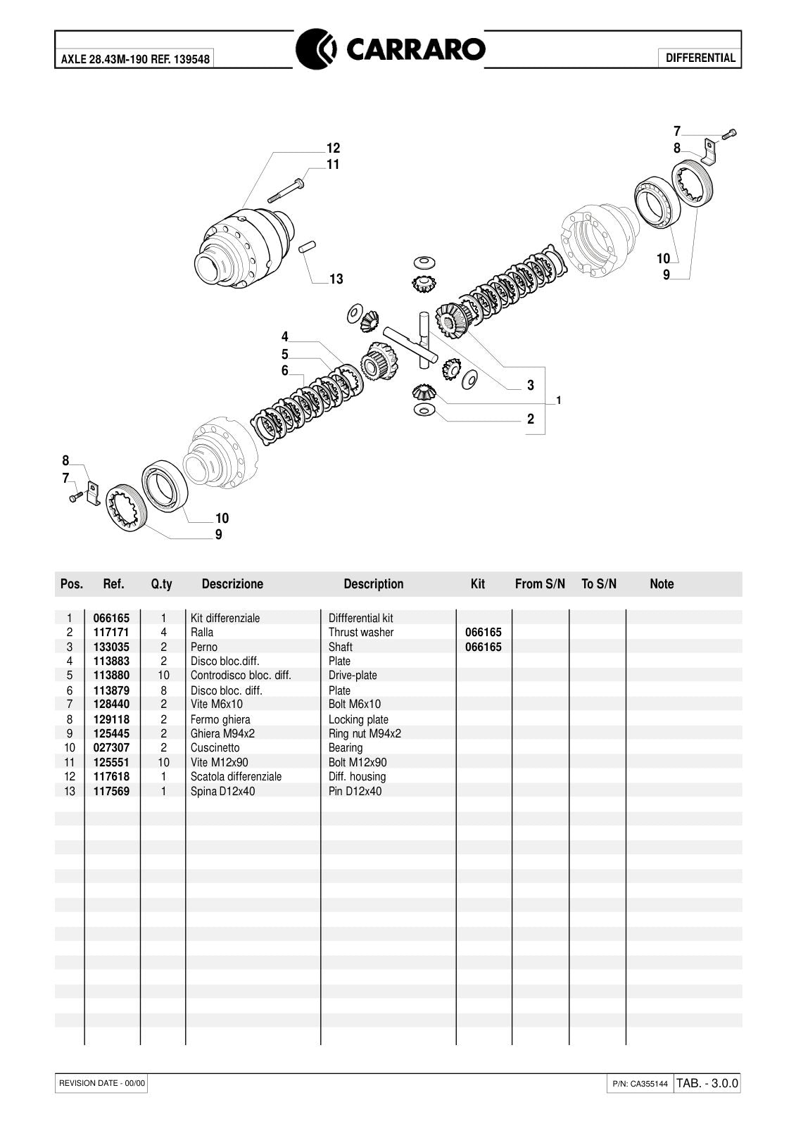 Carraro 28.43M-190 Axle Parts Catalog (Ref. 139548) – sample page 2