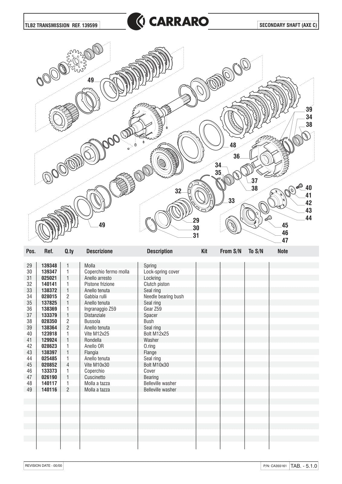 Carraro TLB2 Transmission Parts Catalog (Ref. 139599) – sample page 2