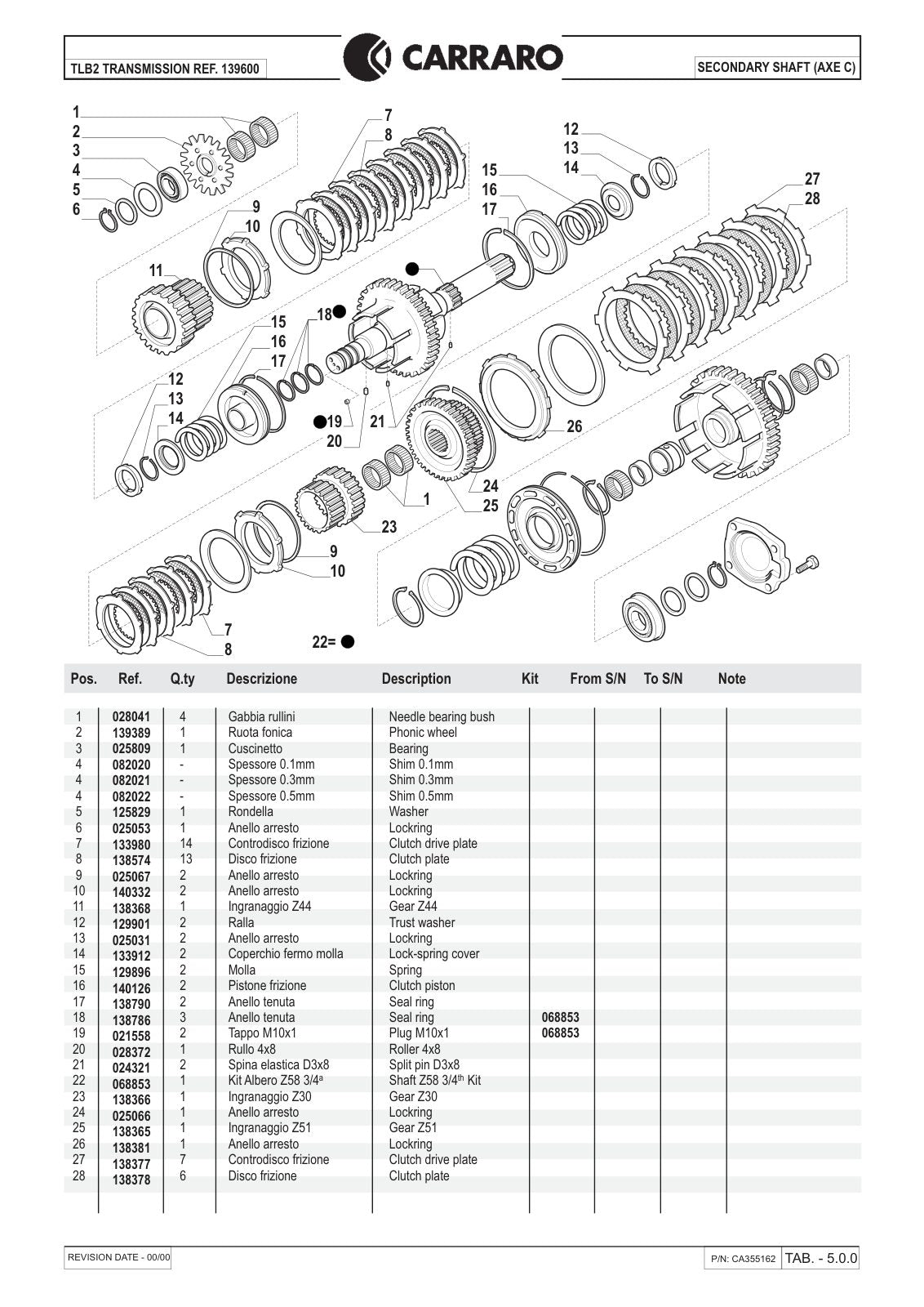 Carraro TLB2 Transmission Parts Catalog (Ref. 139600) – sample page 2