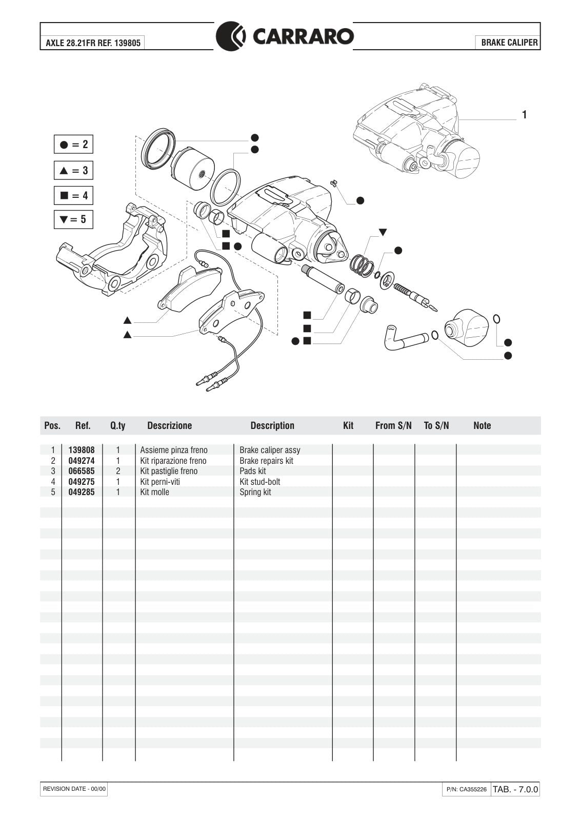 Carraro 28.21FR Axle Parts Catalog (Ref. 139805) – sample page 3