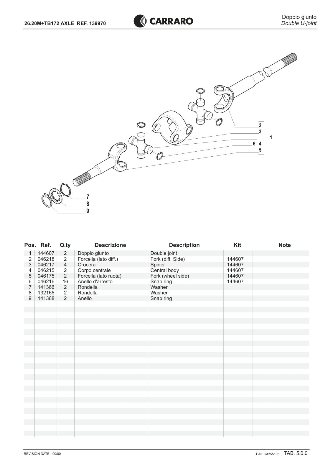 Carraro 26.20M + TB172 Axle with Transfer Box Parts Catalog (Ref. 139970) – sample page 2