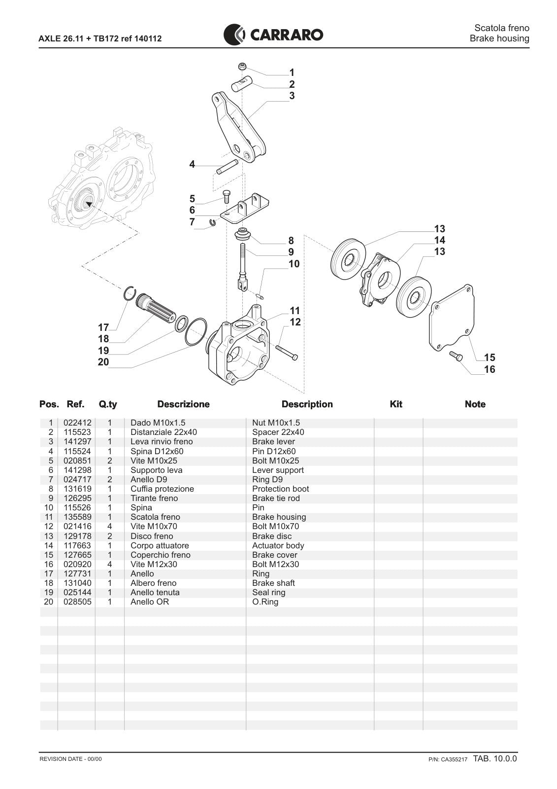 Carraro 26.11 + TB172 Axle with Transfer Box Parts Catalog (Ref. 140112) – sample page 3