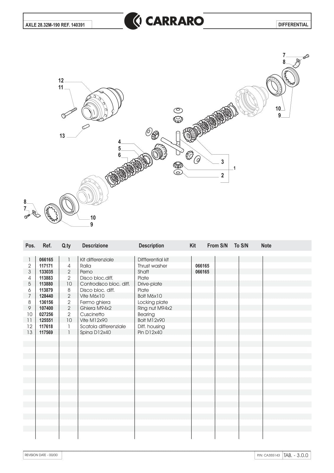 Carraro 28.32M-190 Axle Parts Catalog (Ref. 140391) – sample page 2