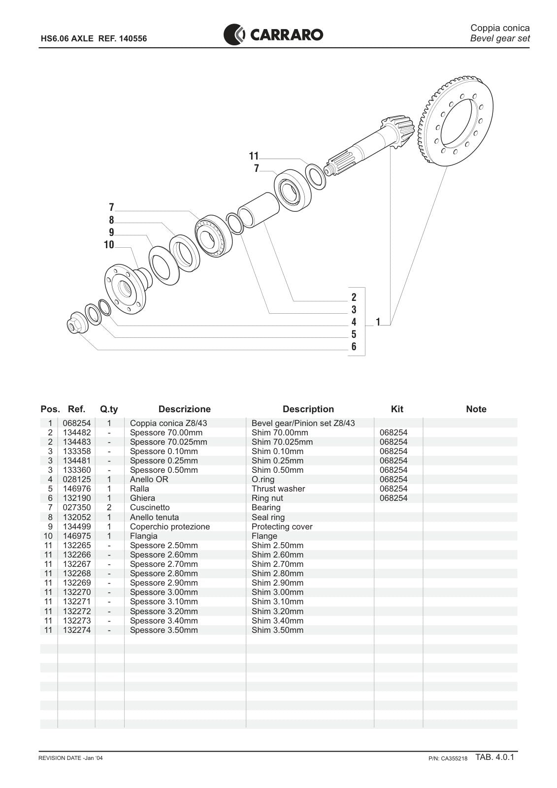 Carraro HS6.06 Axle Parts Catalog (Ref. 140556) – sample page 2