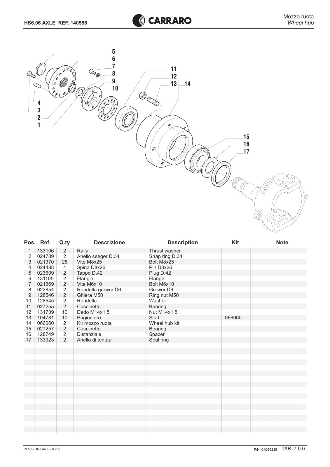 Carraro HS6.06 Axle Parts Catalog (Ref. 140556) – sample page 3