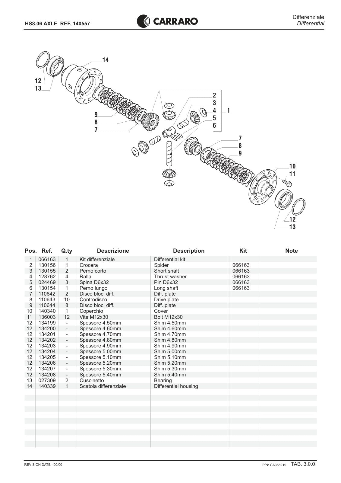 Carraro HS8.06 Axle Parts Catalog (Ref. 140557) – sample page 2