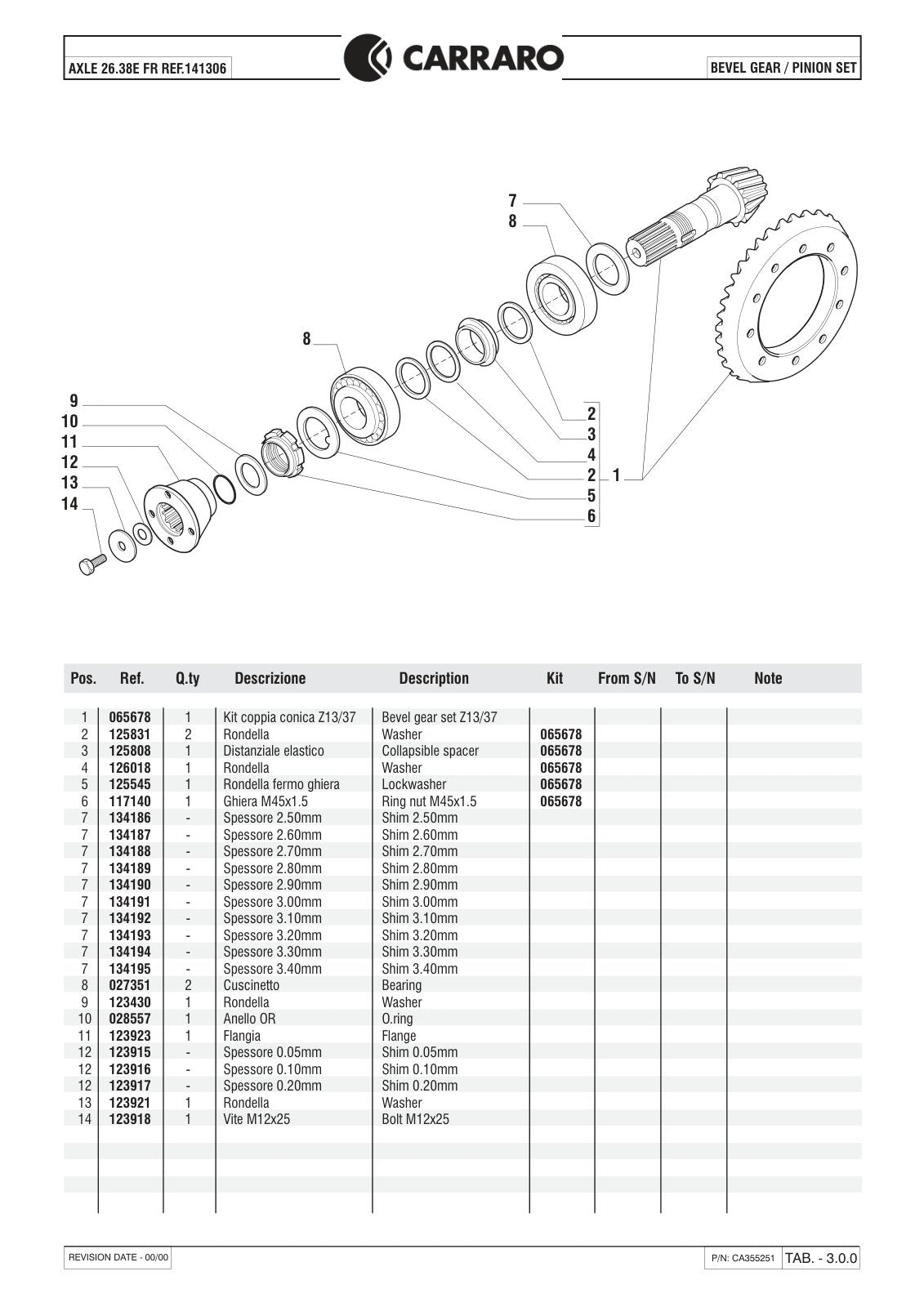 Carraro 26.38E FR Axle Parts Catalog (Ref. 141306) – sample page 2