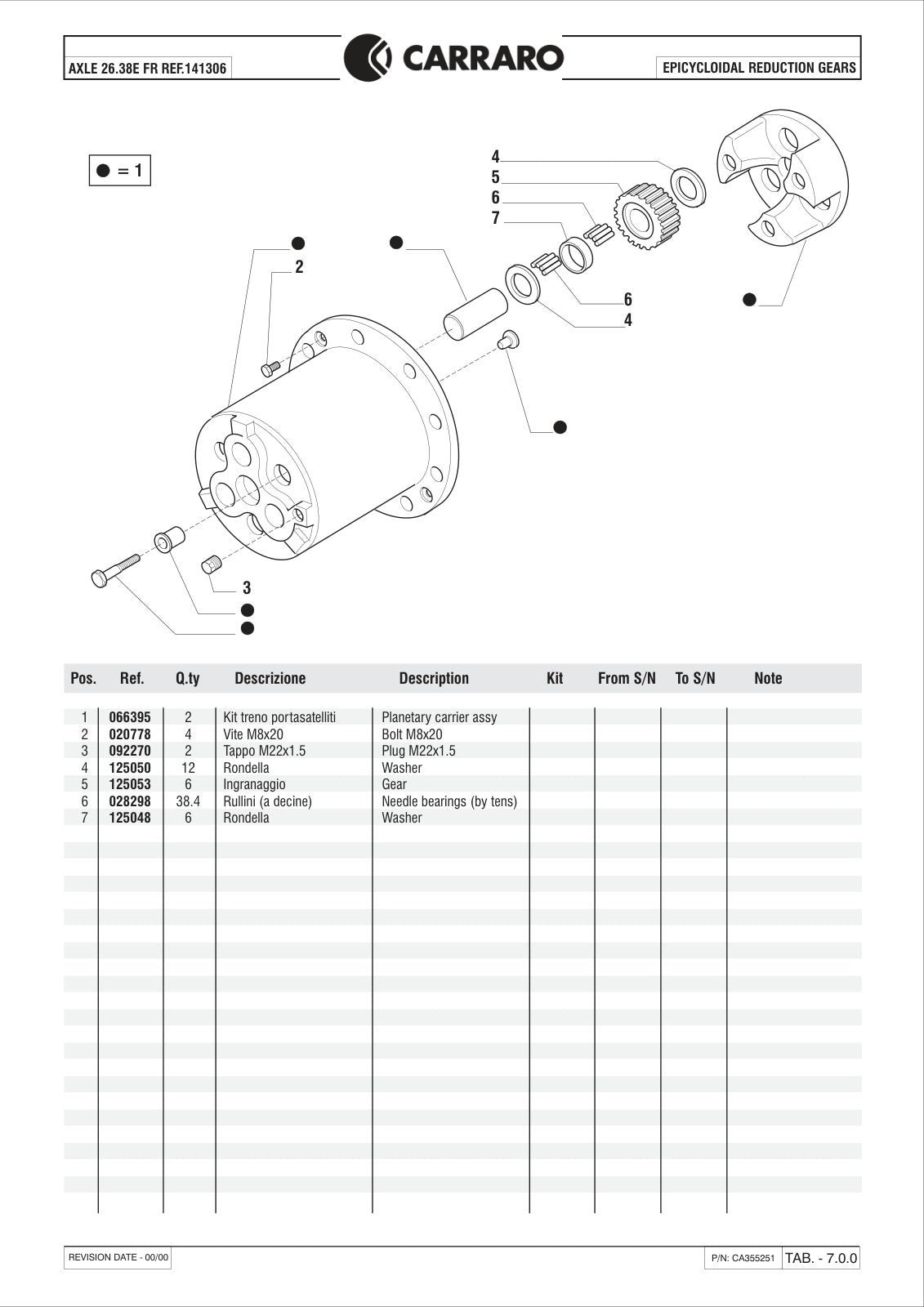 Carraro 26.38E FR Axle Parts Catalog (Ref. 141306) – sample page 3