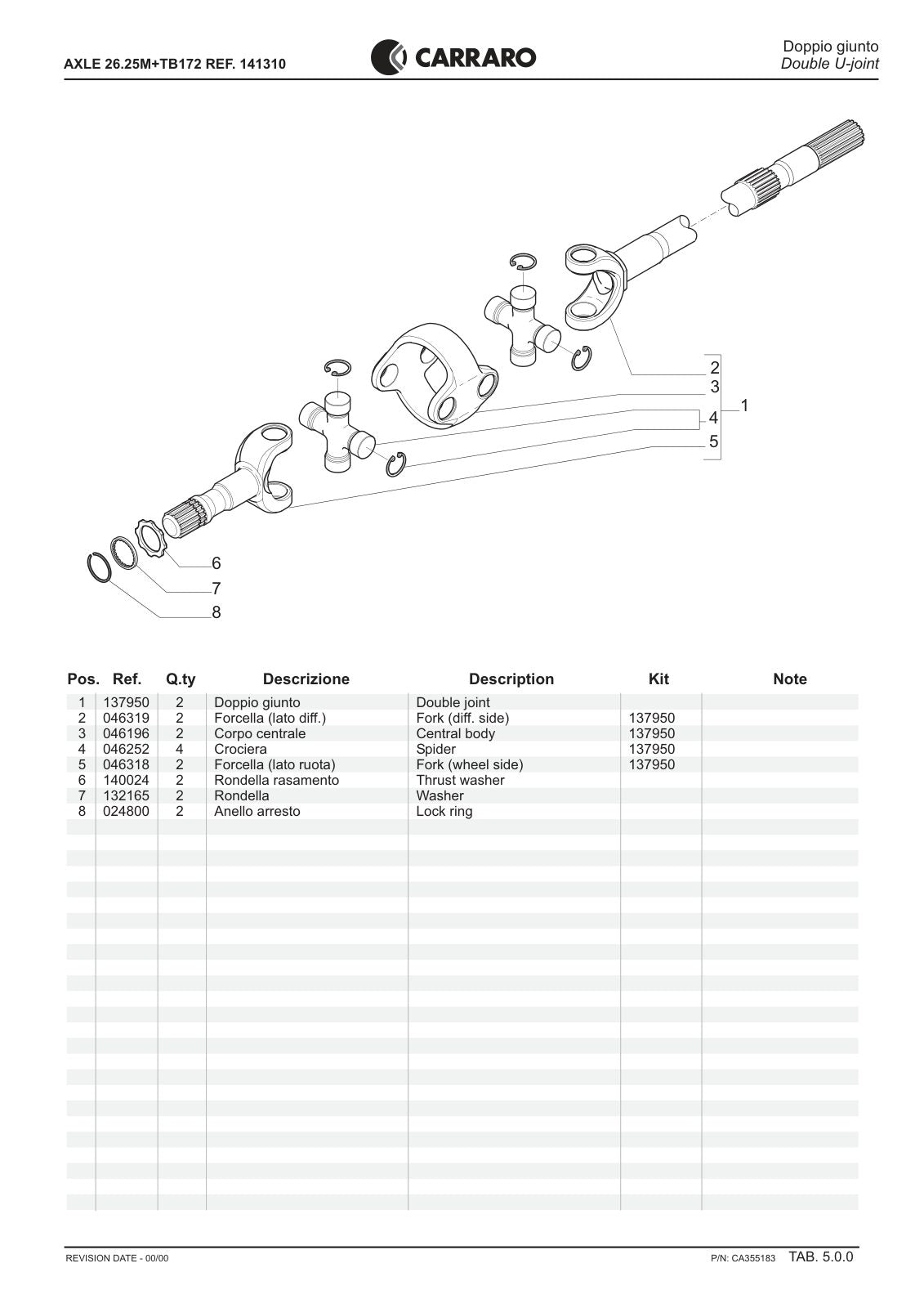 Carraro 26.25M + TB172 Axle with Transfer Box Parts Catalog (Ref. 141310) – sample page 2