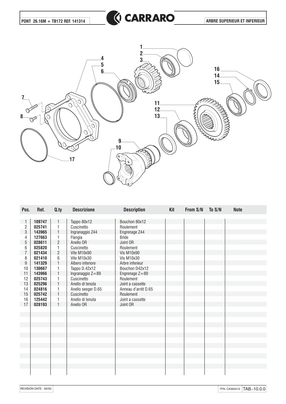 Carraro 26.16M + TB172 Axle with Transfer Box Parts Catalog (Ref. 141314) – sample page 3