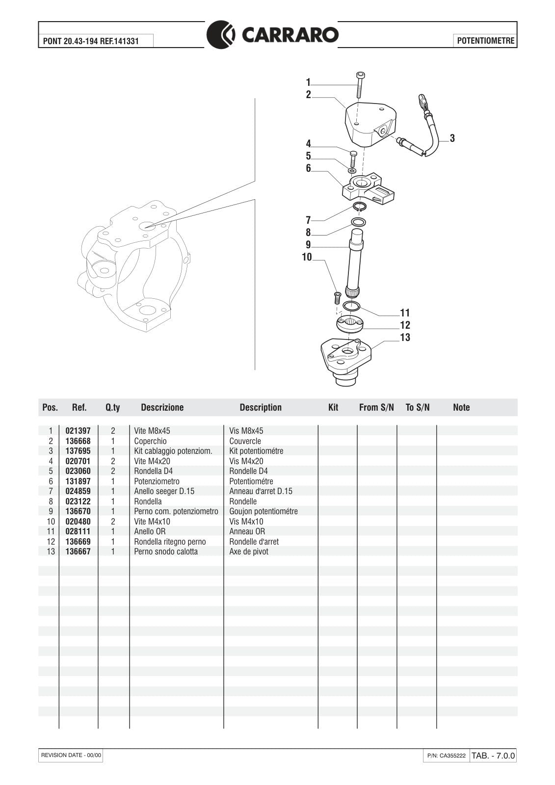 Carraro 20.43-194 Axle Parts Catalog (Ref. 141331) – sample page 3