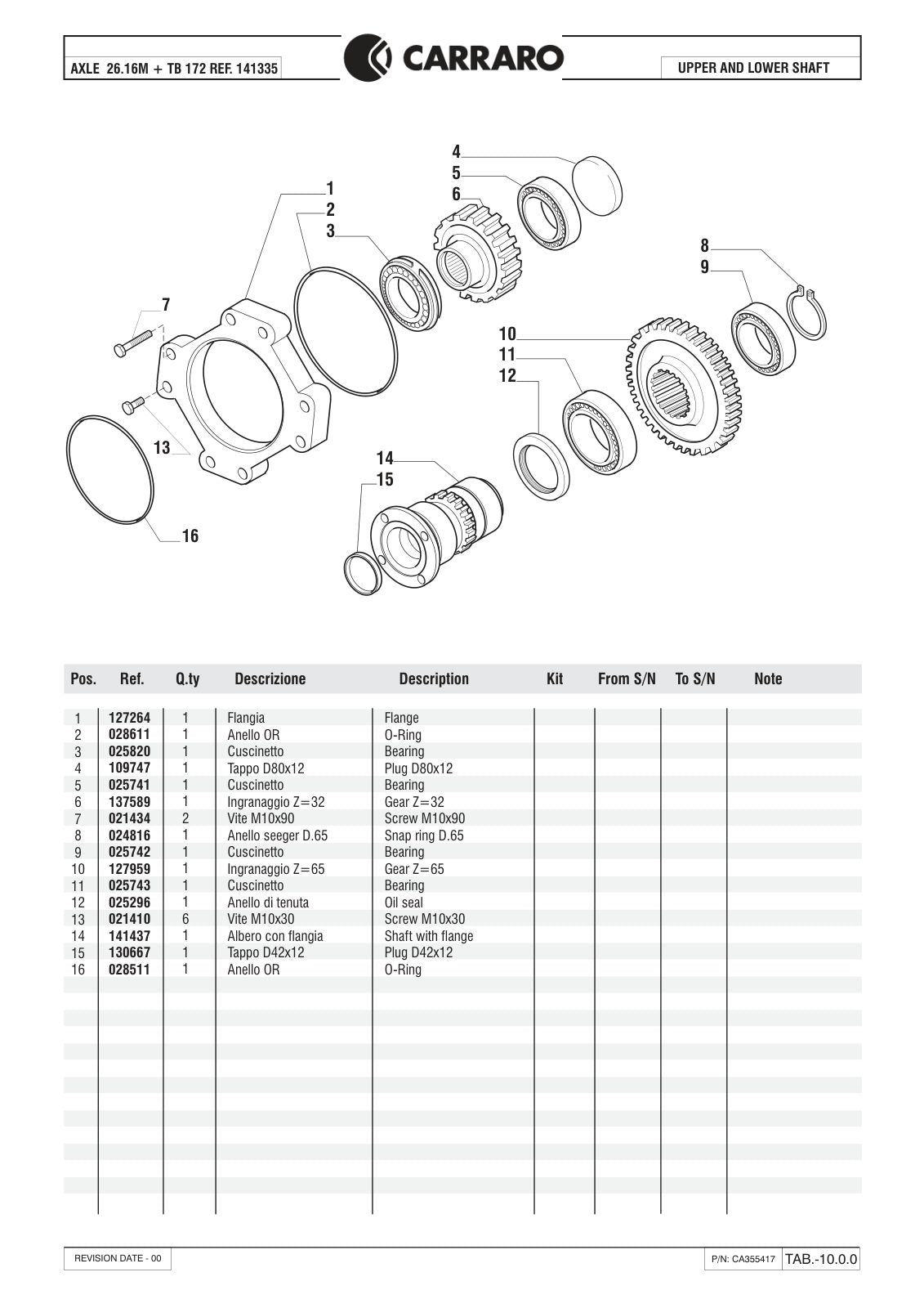 Carraro 26.16M + TB172 Axle with Transfer Box Parts Catalog (Ref. 141335) – sample page 3