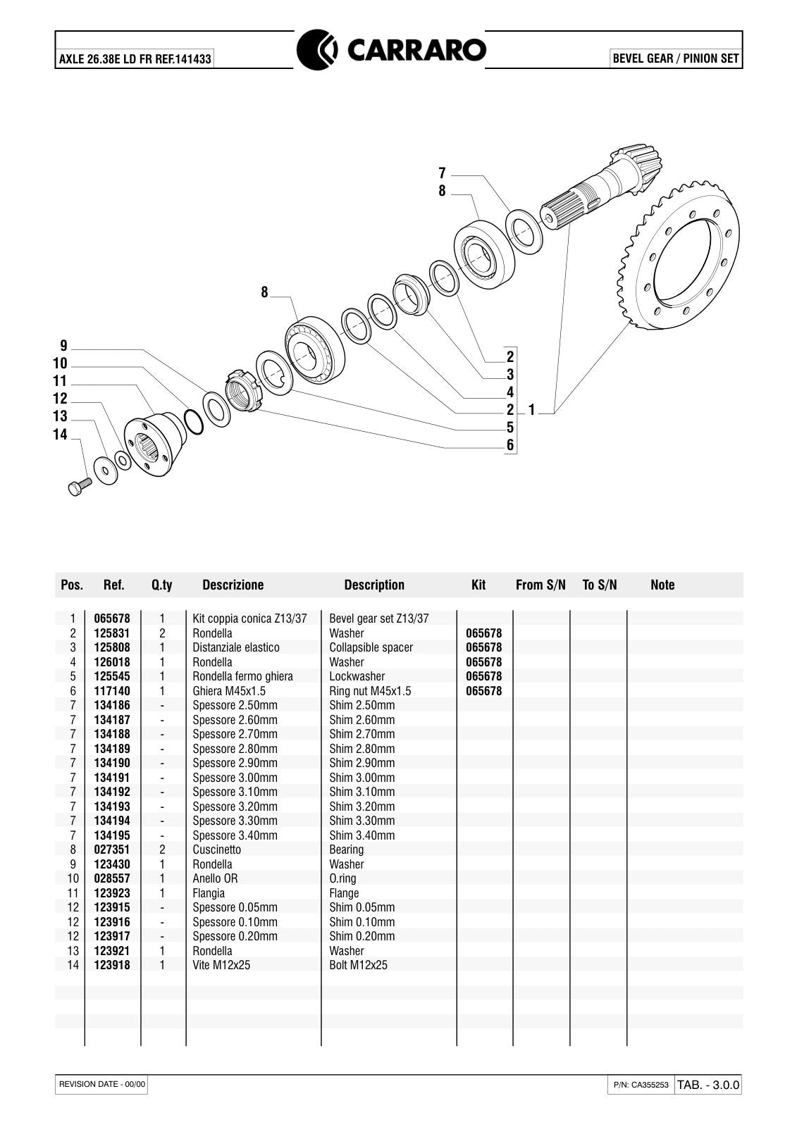 Carraro 26.38E Axle Parts Catalog (Ref. 141433) – sample page 2