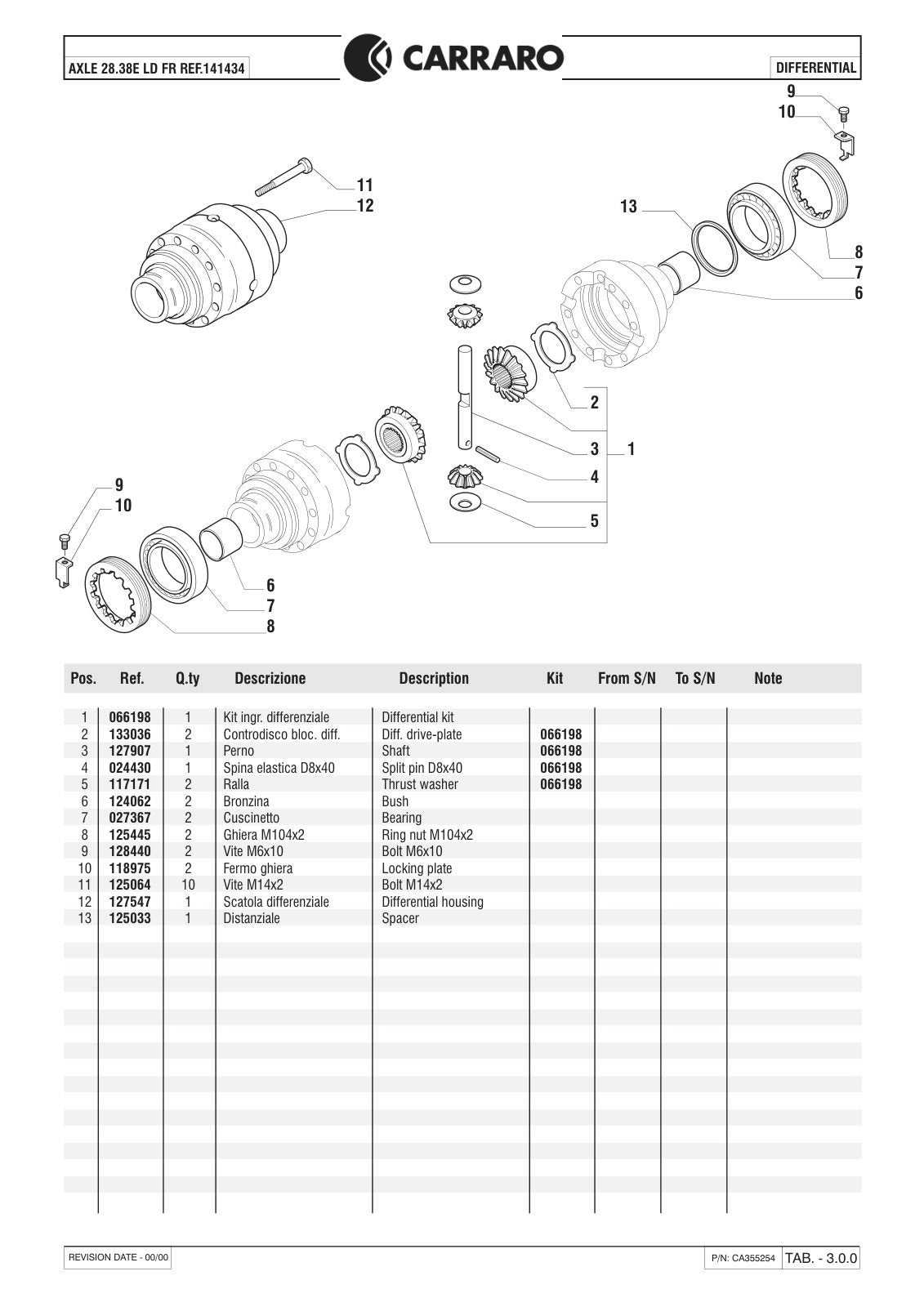 Carraro 28.38E Axle Parts Catalog (Ref. 141434) – sample page 2