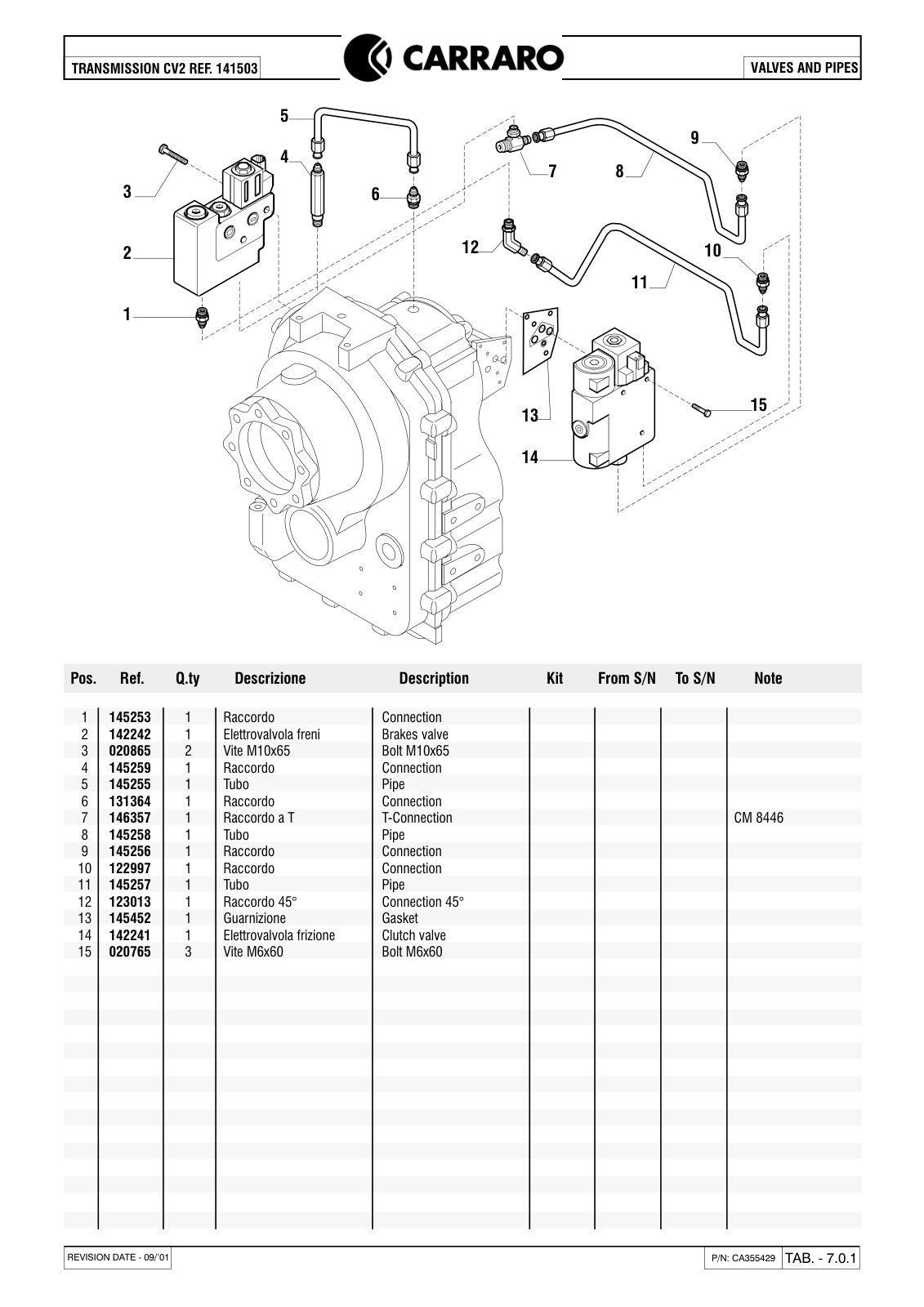 Carraro Transmission Parts Catalog (Ref. 141503) – sample page 3
