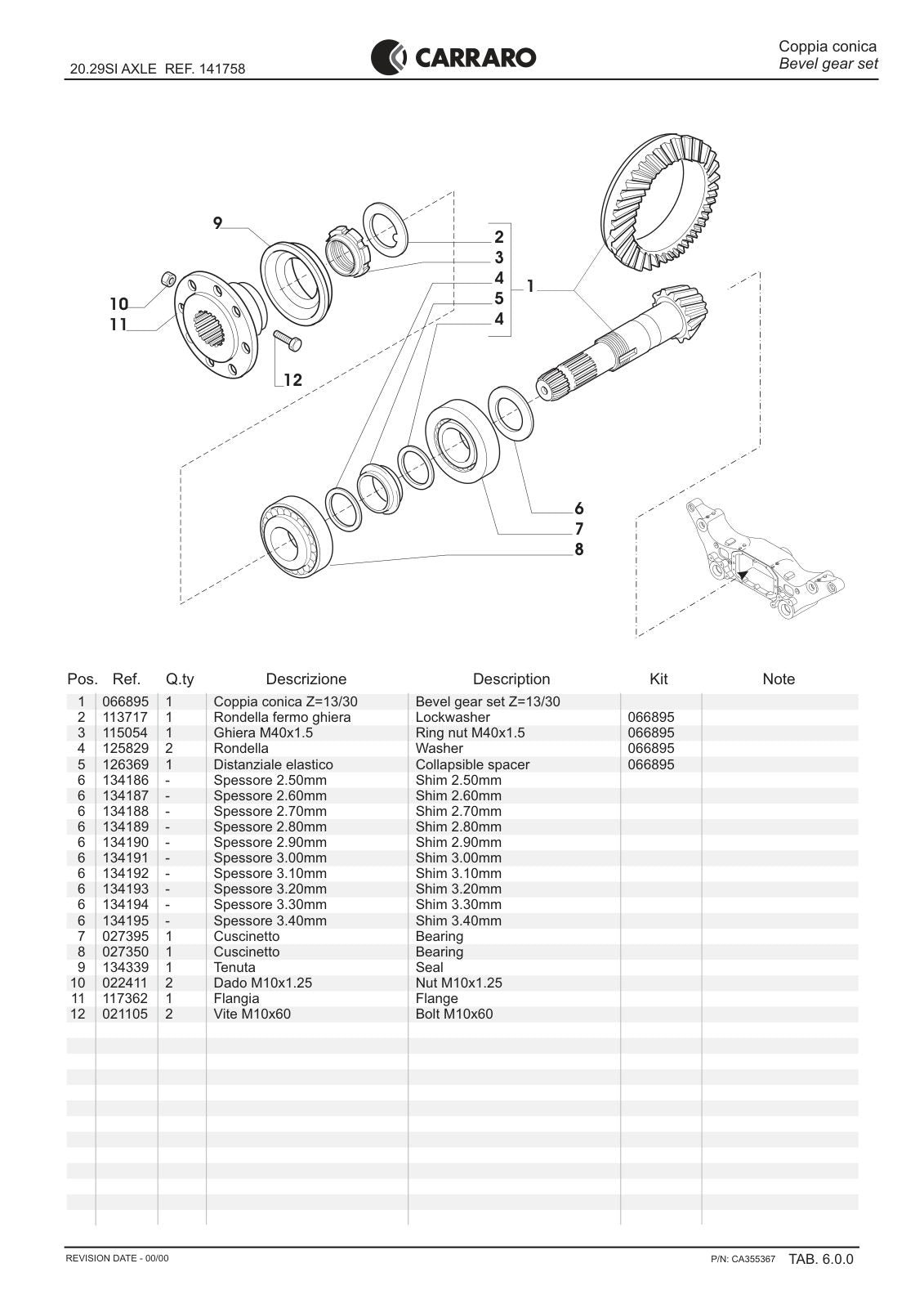 Carraro 20.29SI Axle Parts Catalog (Ref. 141758) – sample page 2