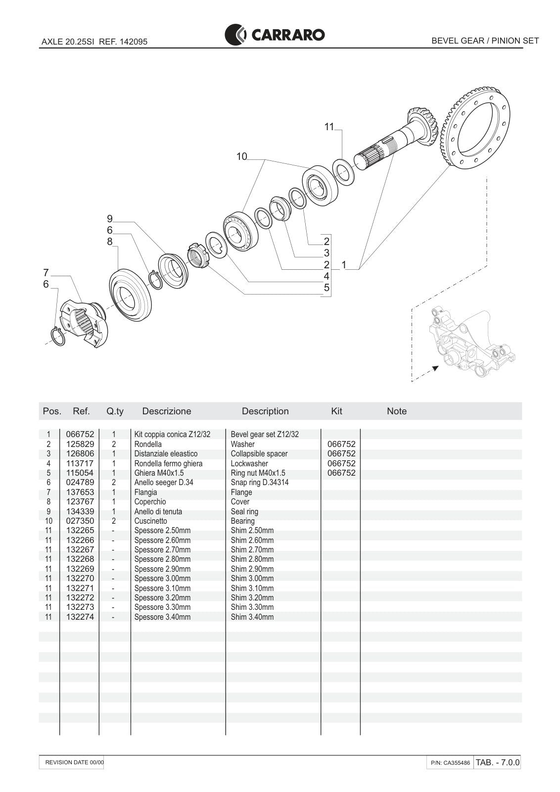 Carraro 20.25SI Axle Parts Catalog (Ref. 142095) – sample page 2