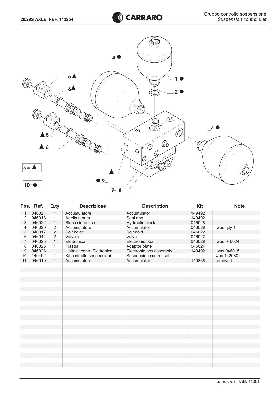 Carraro 20.29S Axle Parts Catalog (Ref. 142254) – sample page 3