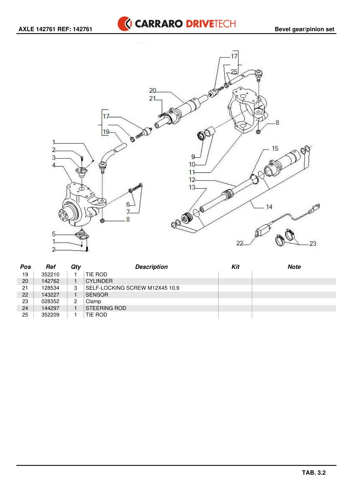 Carraro Axle Parts Catalog (Ref. 142761) – sample page 2