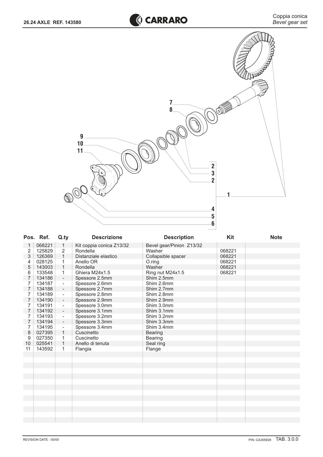 Carraro 26.24 Axle Parts Catalog (Ref. 143580) – sample page 2
