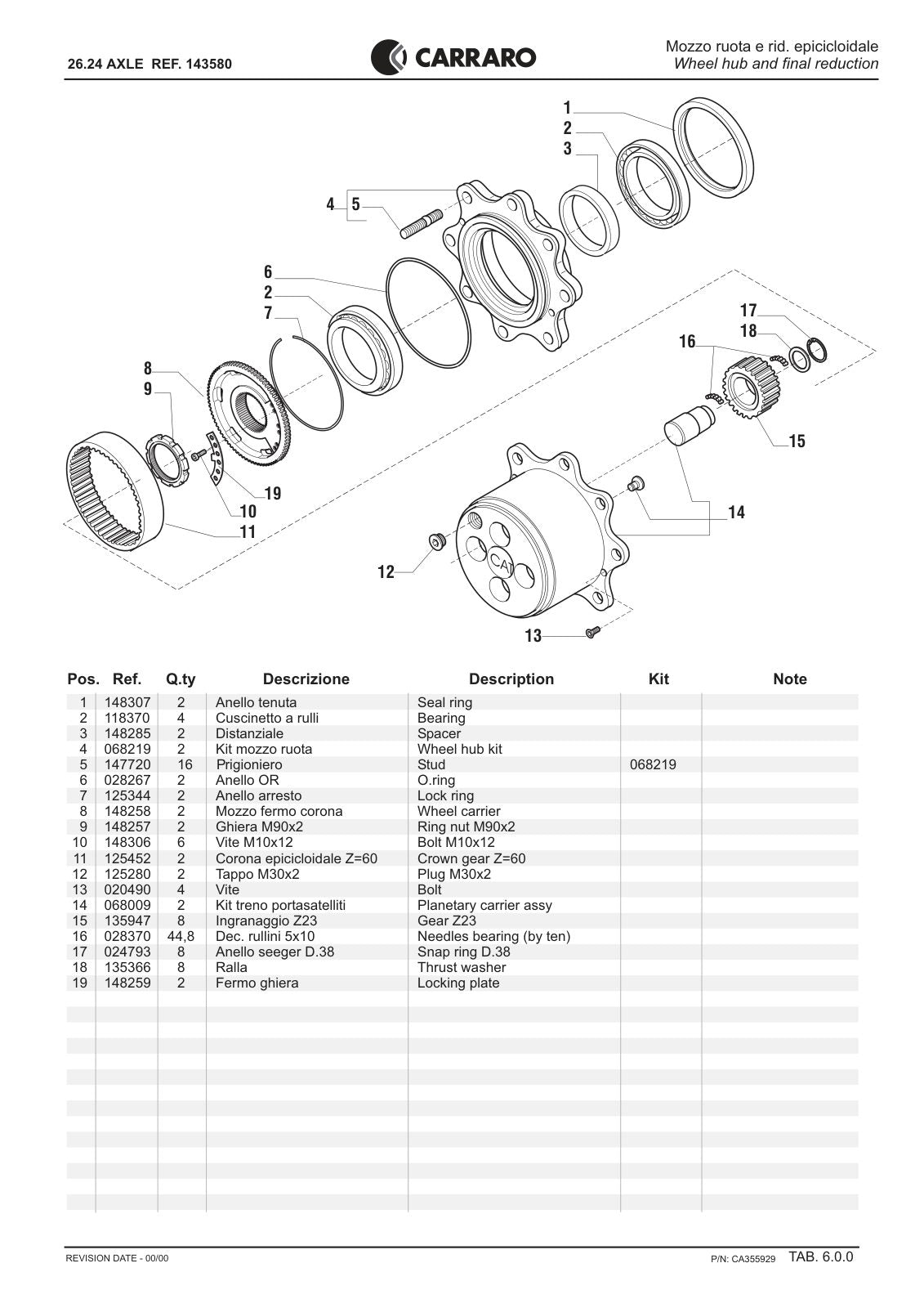 Carraro 26.24 Axle Parts Catalog (Ref. 143580) – sample page 3