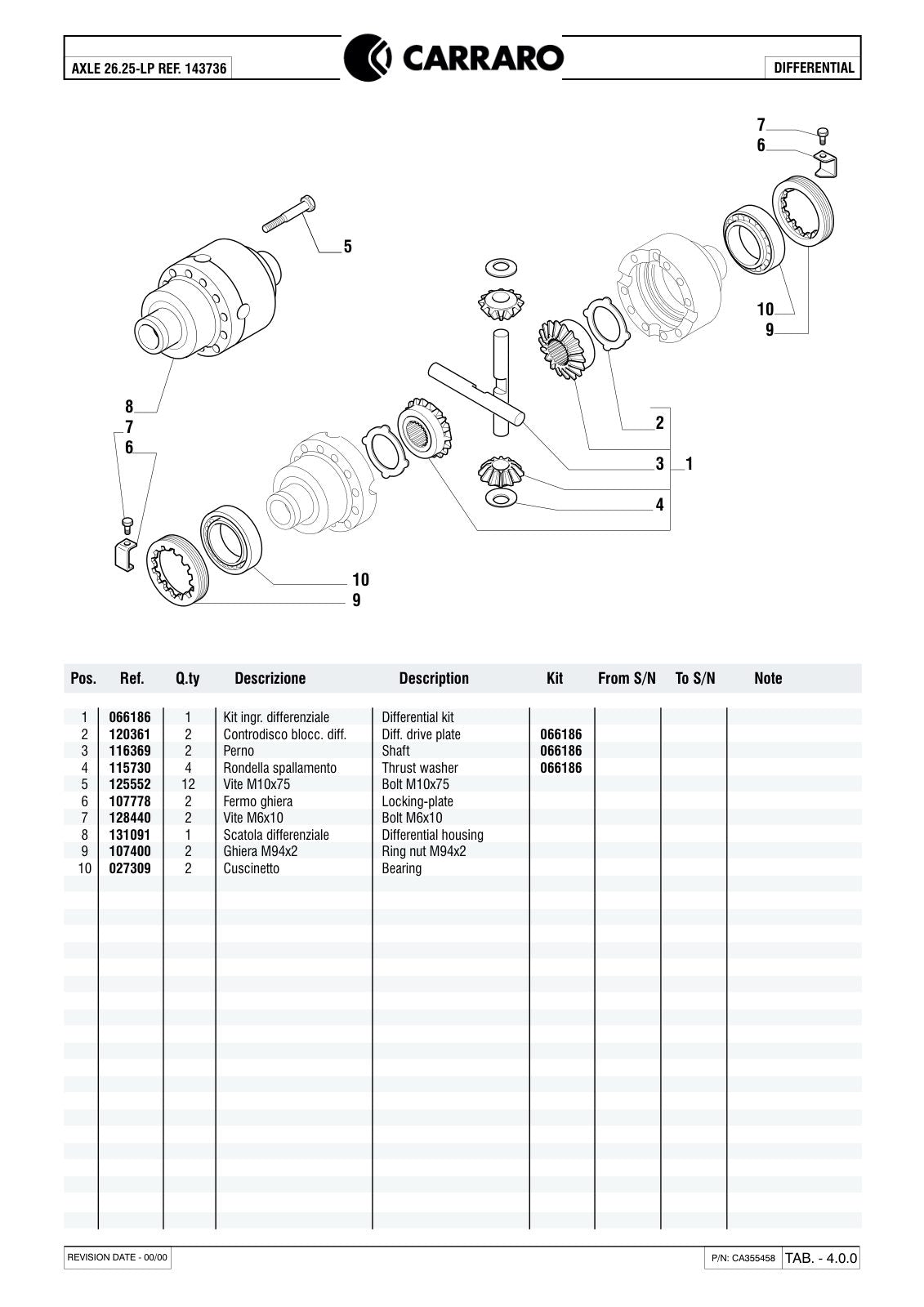 Carraro 26.25-LP Axle Parts Catalog (Ref. 143736) – sample page 2