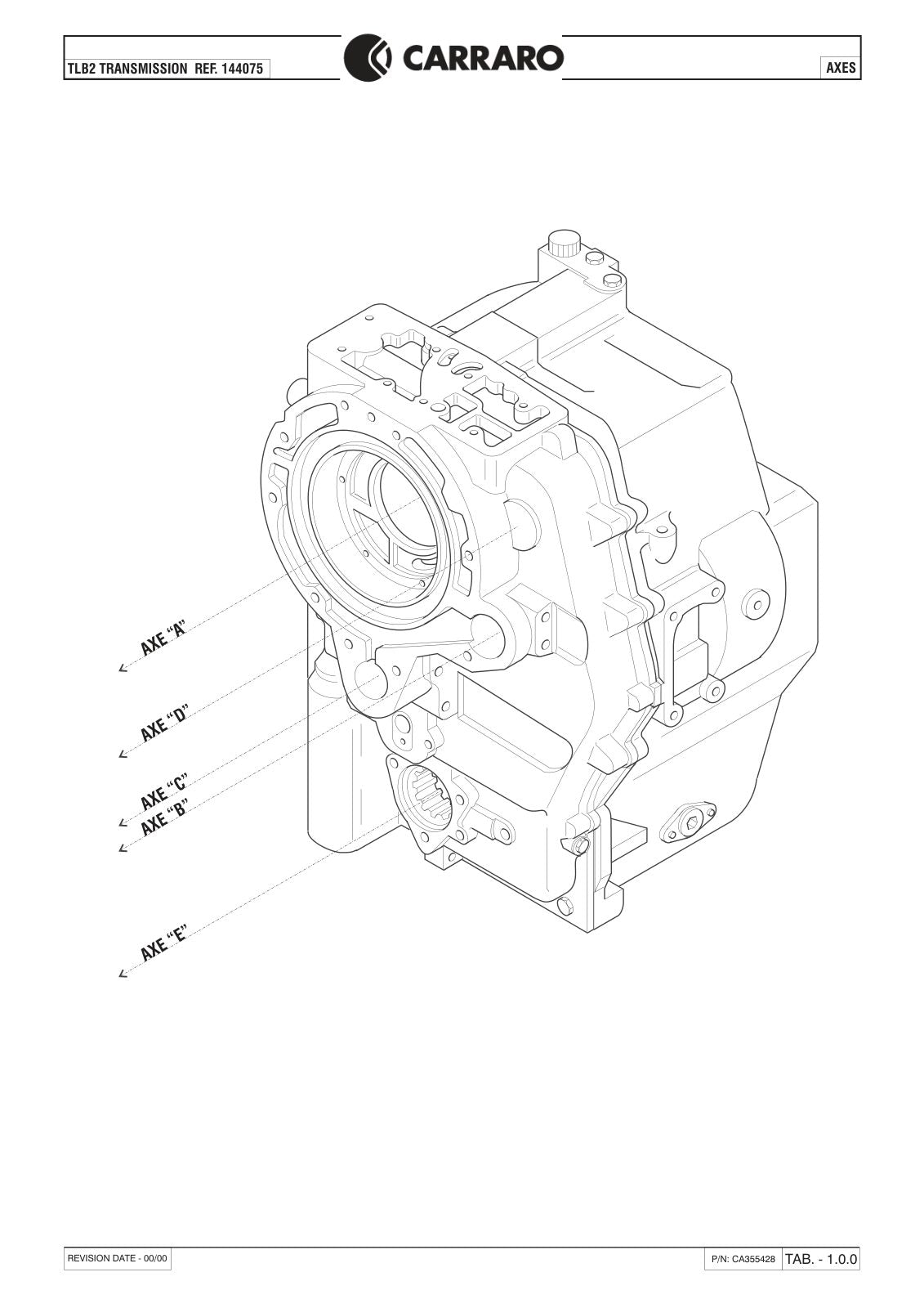 Carraro TLB2 Transmission Parts Catalog (Ref. 144075) – sample page 1