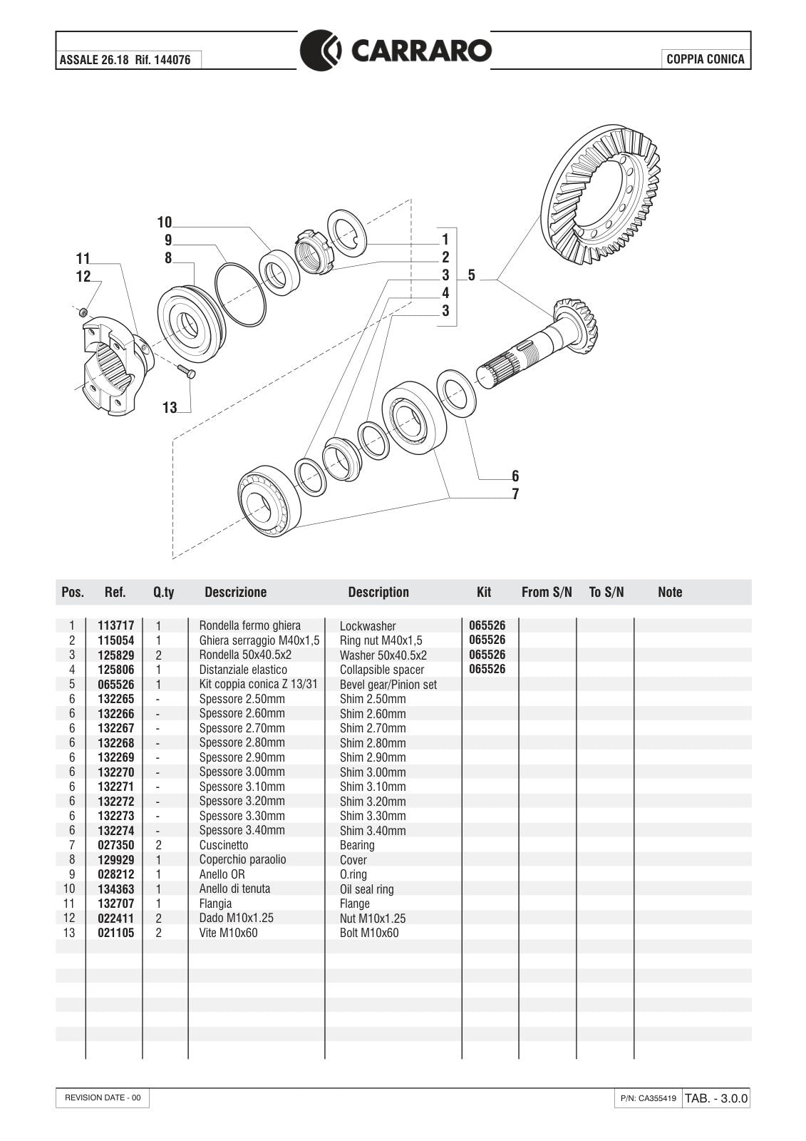 Carraro 26.18 Axle Parts Catalog (Ref. 144076) – sample page 2